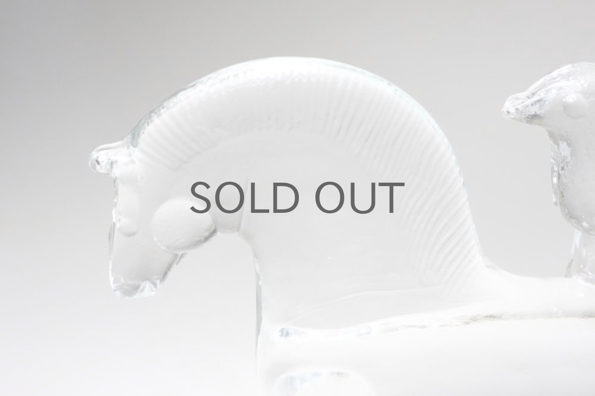 画像4: Kosta Boda コスタボダ ガラスのオブジェ ポニー&小鳥 (4)