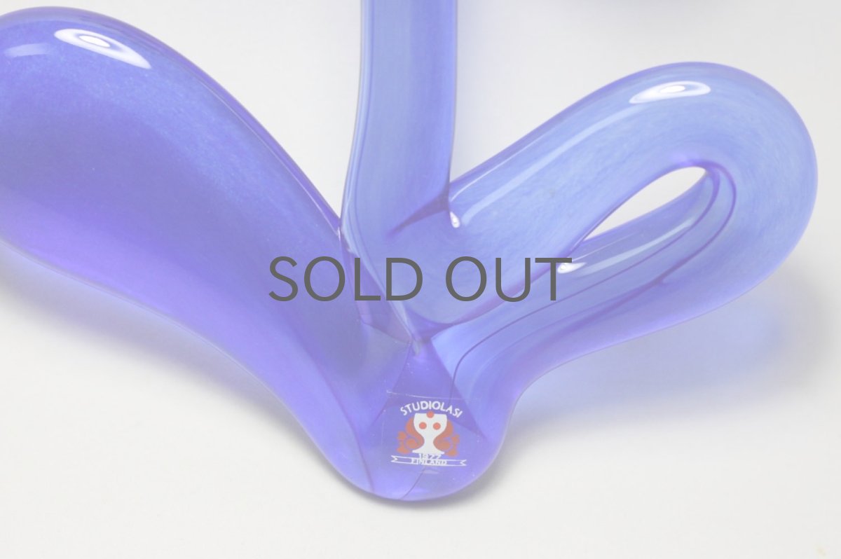 画像2: 北欧ガラス フィンランド Studiolasiハンドメイド ガラスオーナメント ブルーオリジナルBOX付き (2)