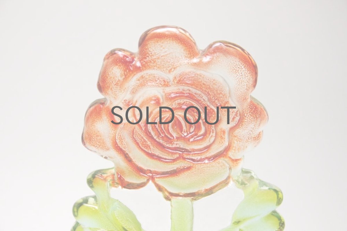 画像2: スウェーデン/Sea Glasbruk製/バラのガラスオブジェ/レッド (2)