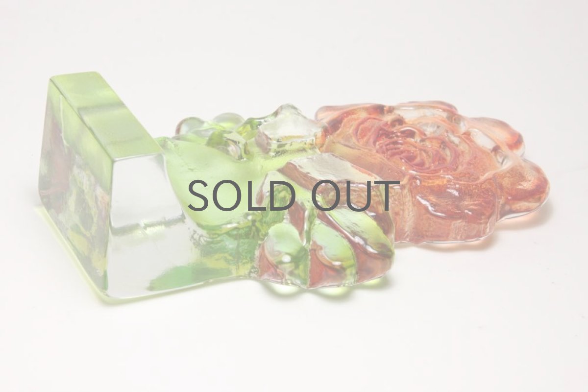 画像4: スウェーデン/Sea Glasbruk製/バラのガラスオブジェ/レッド (4)