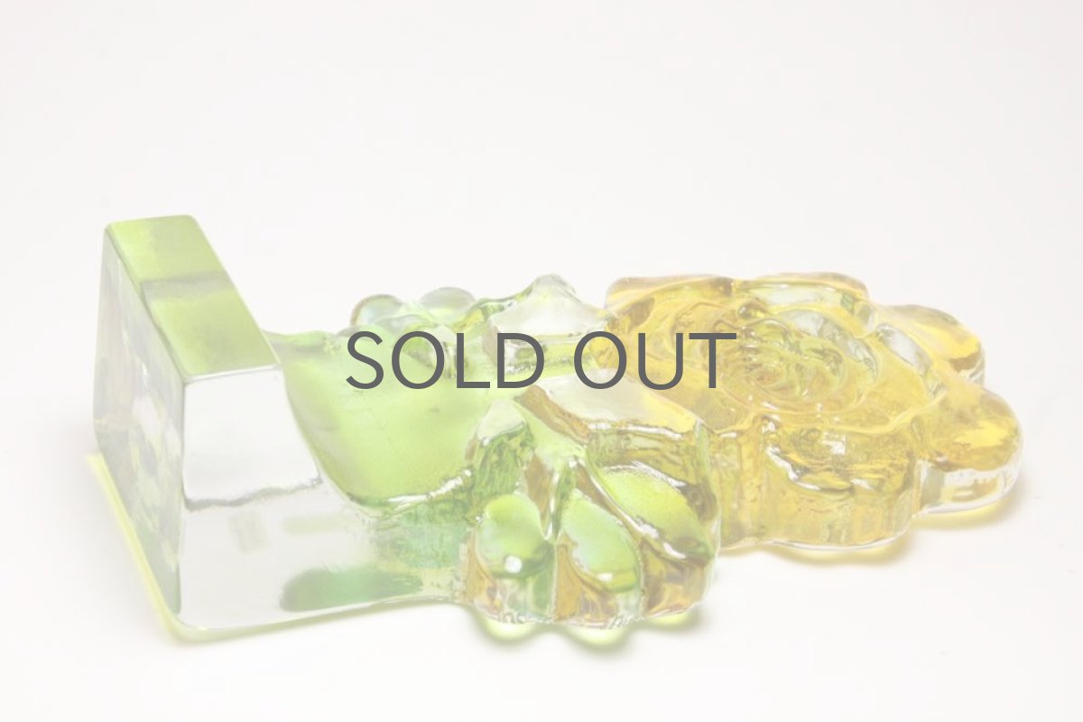 画像4: スウェーデン/Sea Glasbruk製/バラのガラスオブジェ/イエロー (4)