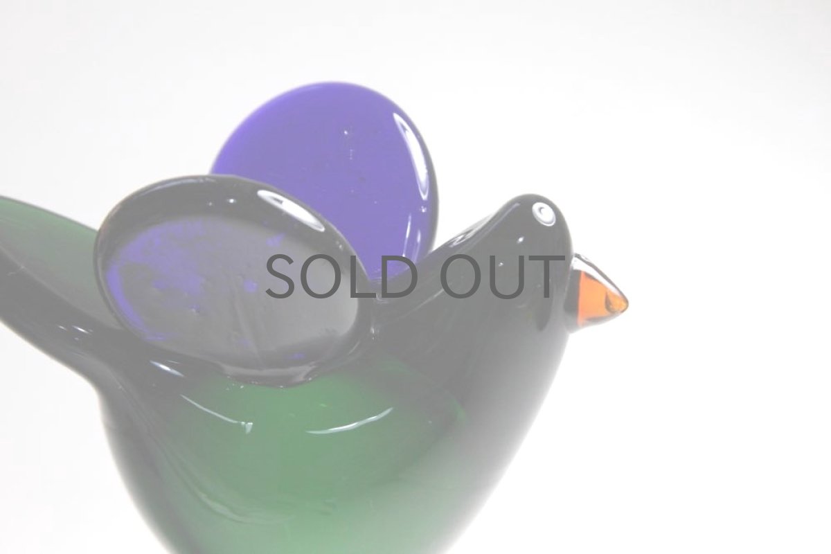 画像4: 北欧アートガラス/ビンテージガラス/Oiva Toikka/オイバ・トイッカ/Nuutajarvi/ヌータヤルヴィ/Sieppo/シエッポスタンド/グリーン (4)