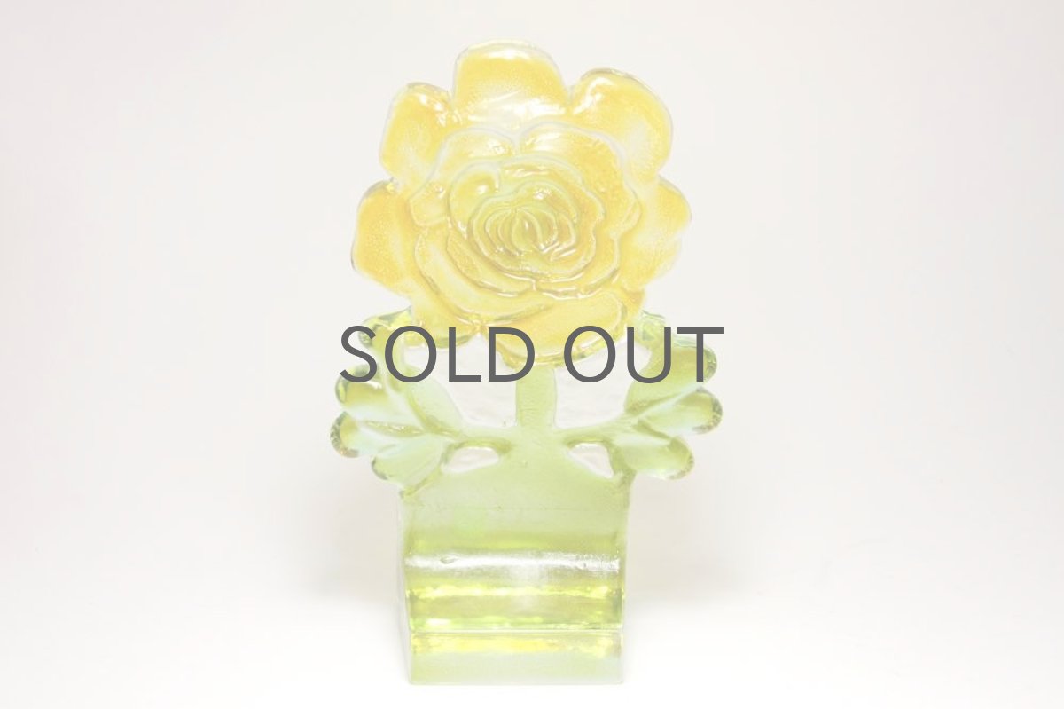 画像3: スウェーデン/Sea Glasbruk製/バラのガラスオブジェ/イエロー (3)