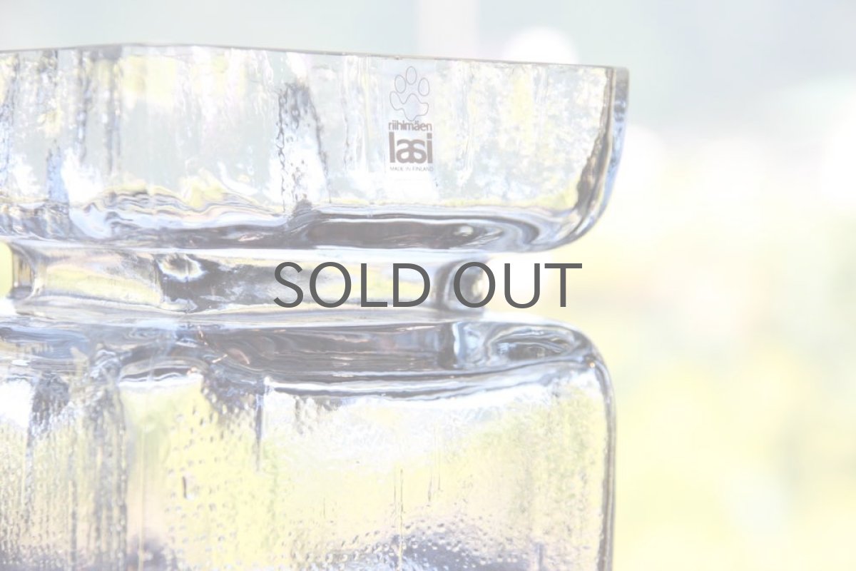 画像2: ビンテージ北欧ガラス/Riihimaen Lasi/Palaシリーズ/花瓶/クリア (2)