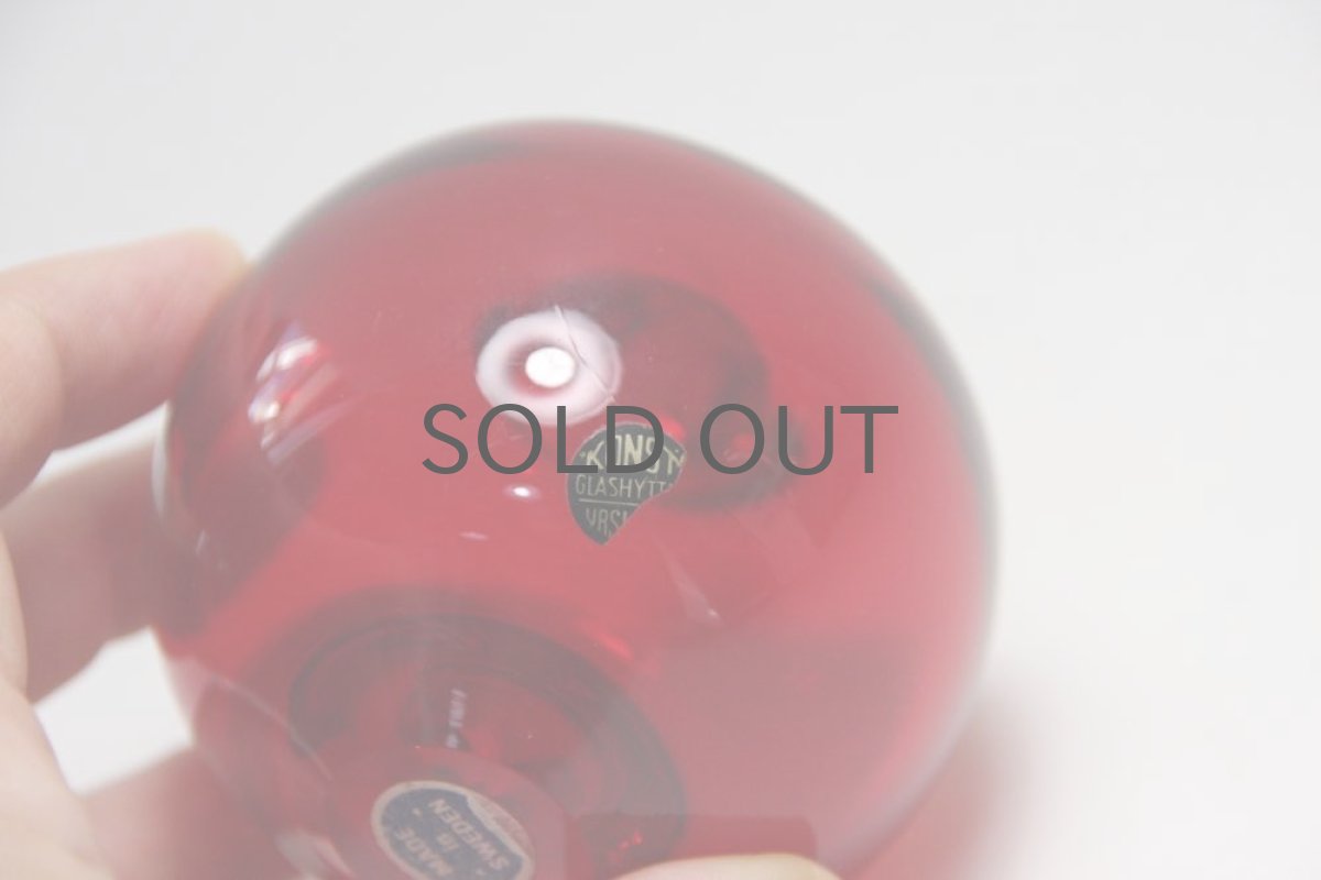 画像5: スウェーデン/ ガラスペーパーウェイト/レッドアップル (5)