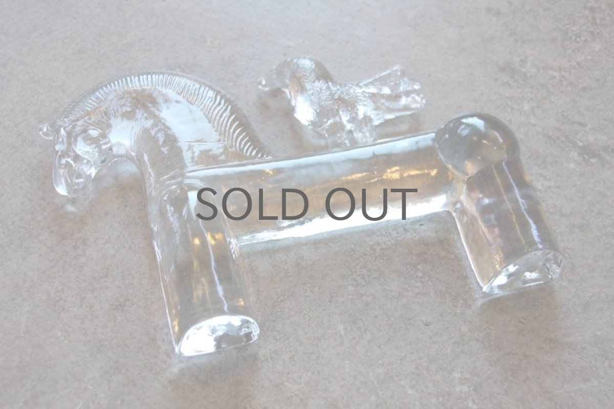 画像3: Kosta Boda/コスタボダ/ガラスのオブジェ ポニー&小鳥 (3)