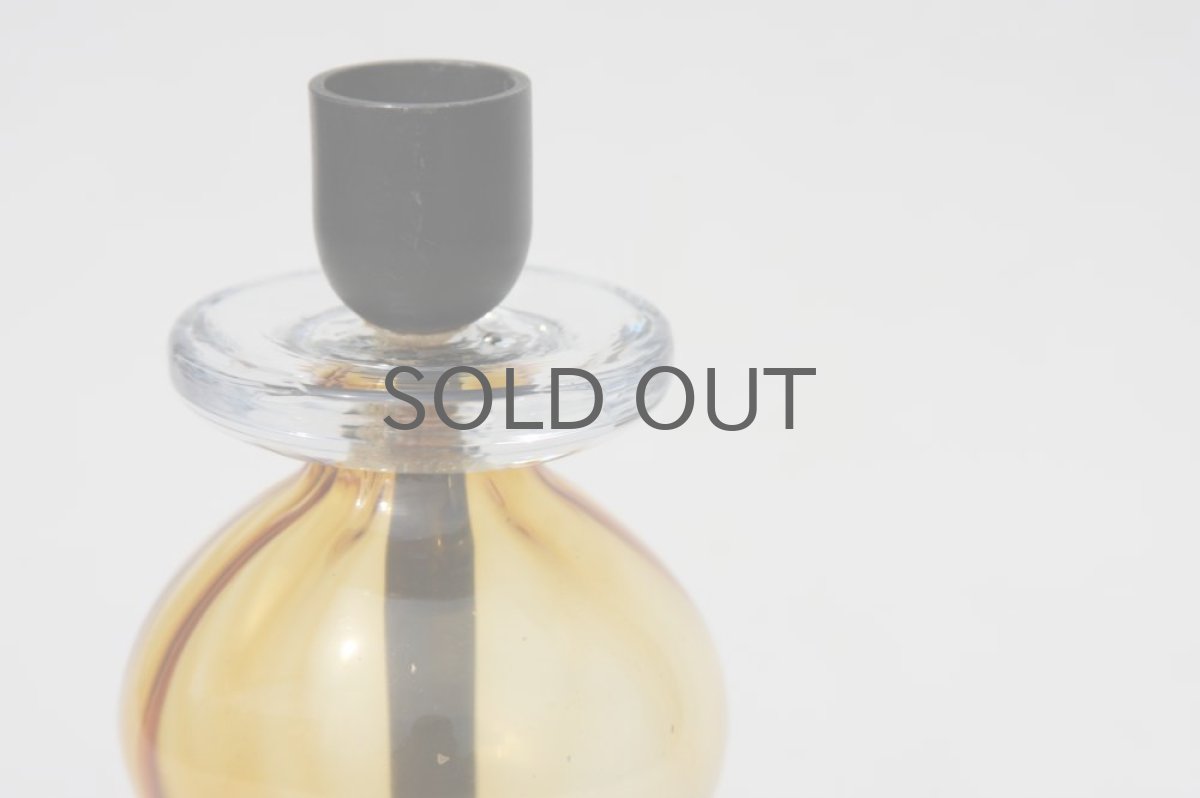 画像2: Erik Hoglundエリックホグラン BODA社製 ガラスキャンドルホルダー アンバー Sサイズ No.1 (2)