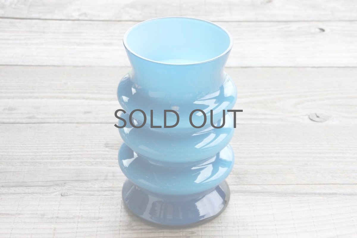 画像4: 北欧スウェーデンのガラス フラワーベース ブルー (4)