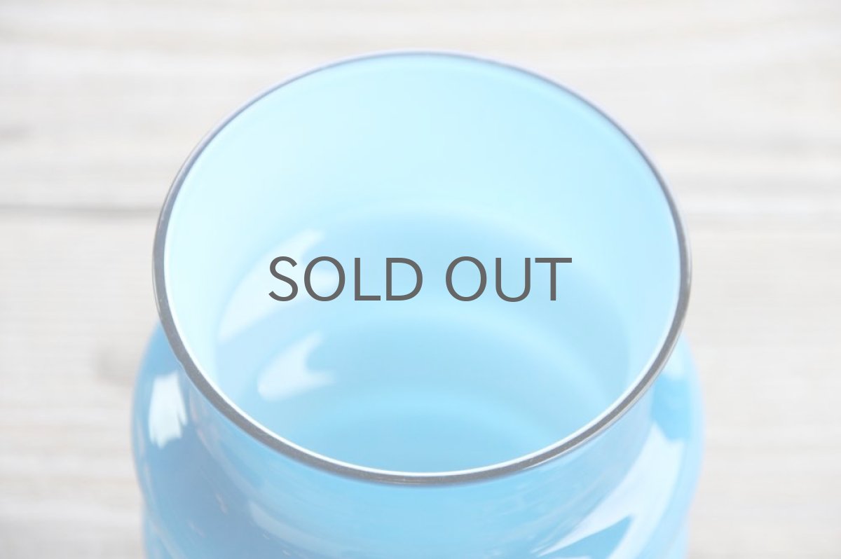 画像3: 北欧スウェーデンのガラス フラワーベース ブルー (3)