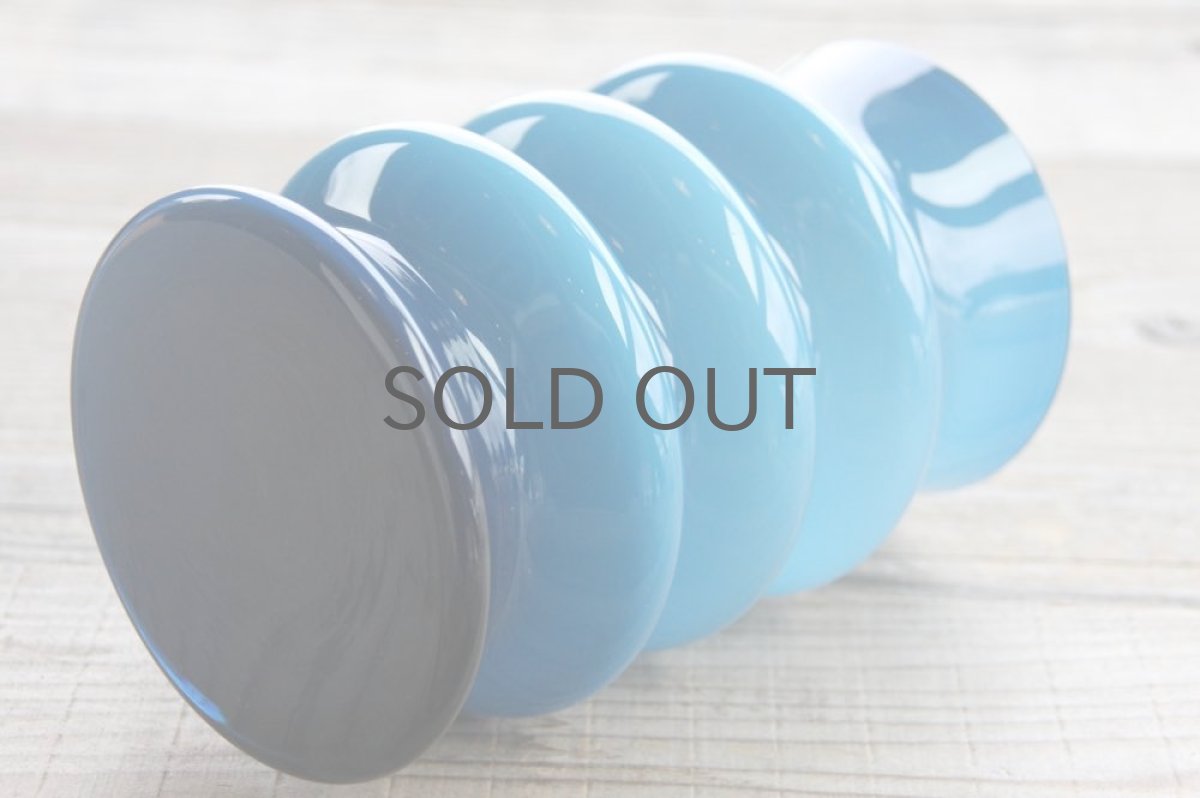 画像5: 北欧スウェーデンのガラス フラワーベース ブルー (5)