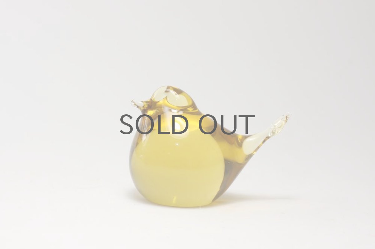 画像4: 北欧ガラス/ビンテージ/小鳥のオブジェ/FM Ronneby/ライトアンバー (4)