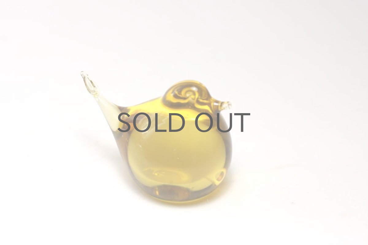 画像3: 北欧ガラス/ビンテージ/小鳥のオブジェ/FM Ronneby/ライトアンバー (3)