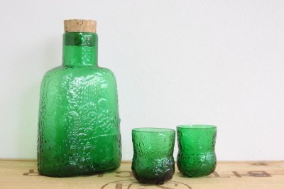 画像1: 北欧ガラス|Oiva Toikka|オイバ・トイッカ　ファウナ ボトル＆ミニグラスセット