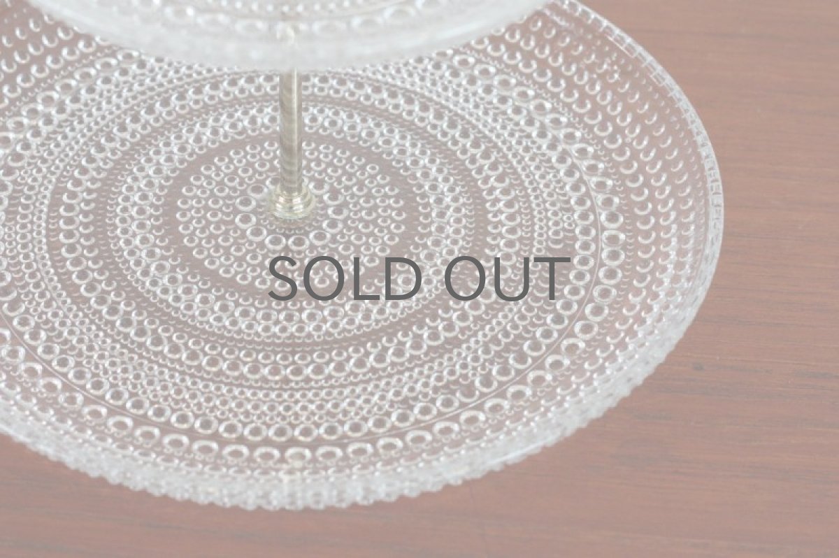 画像7: ARABIA/NUUTAJARVI /オイバ・トイッカ /Kastehelmi/カステヘルミ /2段ケーキプレート/クリア (7)