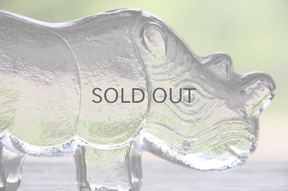 画像2: スウェーデン/Royal Krona/ガラスのカバ/リサ・ラーソン/ビンテージ (2)