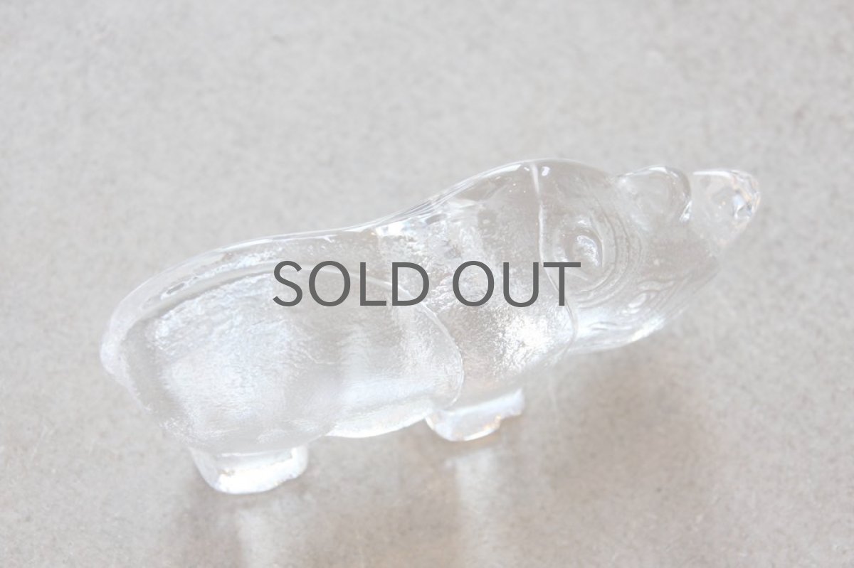 画像4: スウェーデン/Royal Krona/ガラスのカバ/リサ・ラーソン/ビンテージ (4)