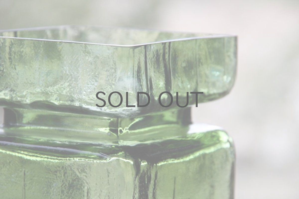 画像4: ビンテージ北欧雑貨/Riihimaen Lasi/リーヒマエン・ラシ/Pala/花瓶/グリーン/Lサイズ (4)