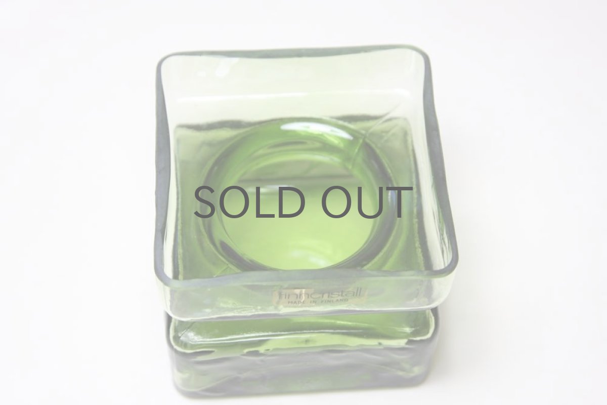 画像2: 北欧雑貨 Riihimaen Lasi Palaシリーズ 花瓶 オリーブグリーン Mサイズ (2)