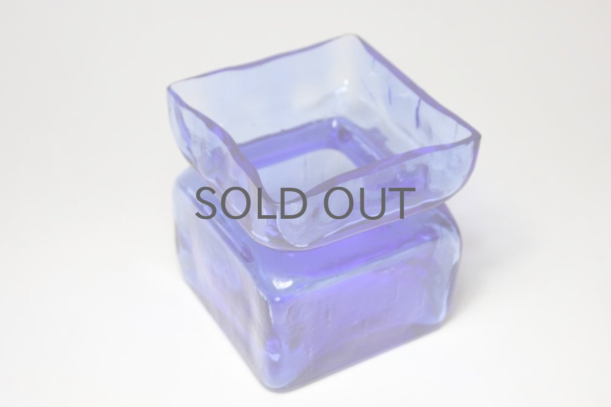 画像2: 北欧雑貨 Riihimaen Lasi Palaシリーズ 花瓶 ブルー Lサイズ (2)