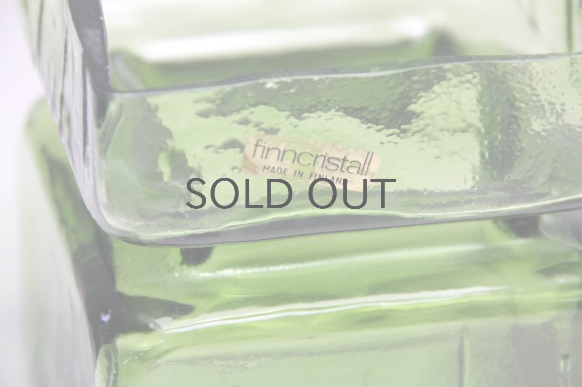 画像8: ビンテージ北欧雑貨/Riihimaen Lasi/リーヒマエン・ラシ/Pala/花瓶/グリーン/Lサイズ (8)