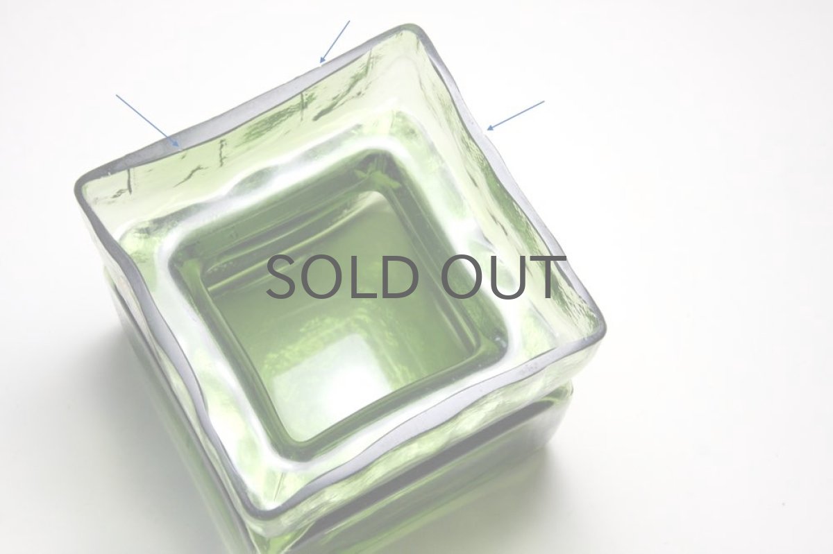 画像6: ビンテージ北欧雑貨/Riihimaen Lasi/リーヒマエン・ラシ/Pala/花瓶/グリーン/Lサイズ (6)