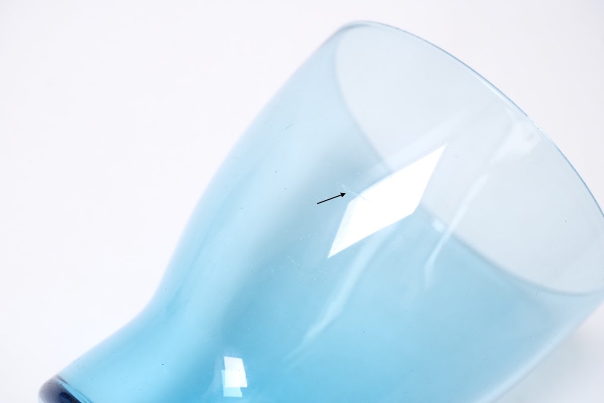 画像3: ビンテージ北欧雑貨/Nuutajarvi/ヌータヤルヴィ/Saara Hopea/サーラ・ホペア/1710/ターコイズブルー (3)