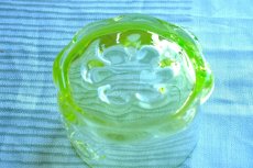 画像8: 北欧ビンテージ雑貨/フィンランド/Riihimaen Lasi/リーヒマエンラシ/Kasperi/Erkkitapio Siiroinen/イエロー/ウランガラス/ボウル/No.1 (8)
