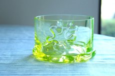 画像1: 北欧ビンテージ雑貨/フィンランド/Riihimaen Lasi/リーヒマエンラシ/Kasperi/Erkkitapio Siiroinen/イエロー/ウランガラス/ボウル/No.2 (1)