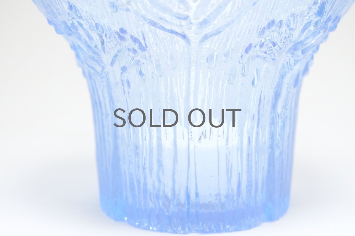 画像6: ビンテージ北欧ガラス/フィンランド/Mantsalan Lasisepat/シャク/レアカラーブルー/Lサイズ/花瓶/キャンドルホルダー (6)