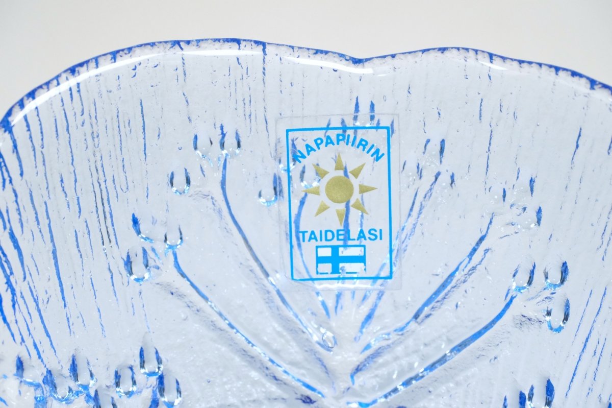 画像3: ビンテージ北欧ガラス/フィンランド/Mantsalan Lasisepat/シャク/レアカラーブルー/Lサイズ/花瓶/キャンドルホルダー (3)