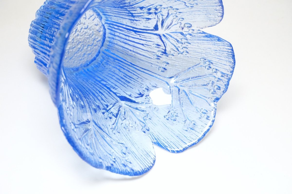 画像7: ビンテージ北欧ガラス/フィンランド/Mantsalan Lasisepat/シャク/レアカラーブルー/Lサイズ/花瓶/キャンドルホルダー (7)
