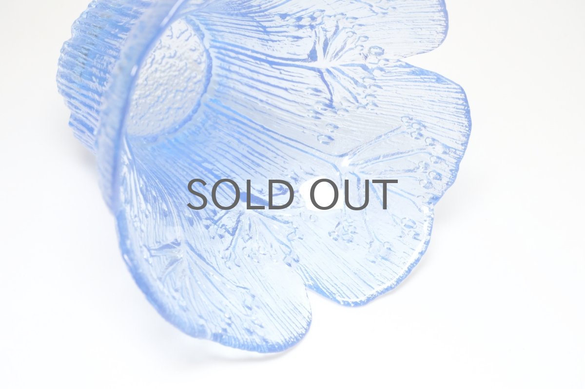 画像7: ビンテージ北欧ガラス/フィンランド/Mantsalan Lasisepat/シャク/レアカラーブルー/Lサイズ/花瓶/キャンドルホルダー (7)