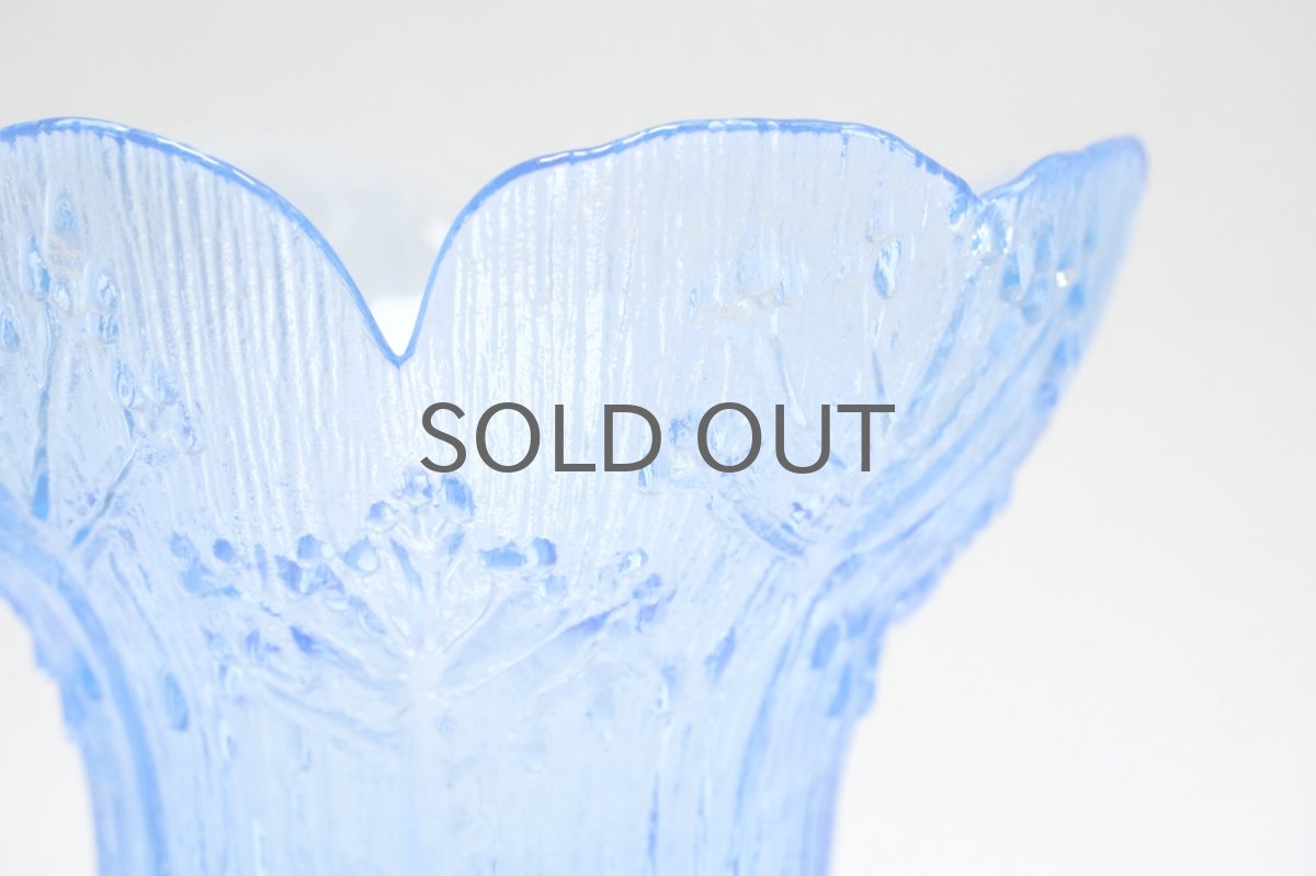 画像5: ビンテージ北欧ガラス/フィンランド/Mantsalan Lasisepat/シャク/レアカラーブルー/Lサイズ/花瓶/キャンドルホルダー (5)