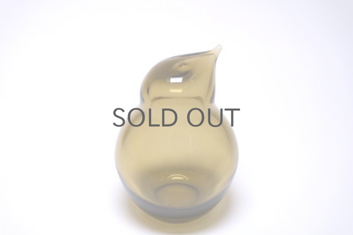 画像4: 北欧ビンテージ雑貨/フィンランド/Riihimaen Lasi/リーヒマエンラシ/Sakari Pykälä/ガラスの小鳥/オリーブ (4)