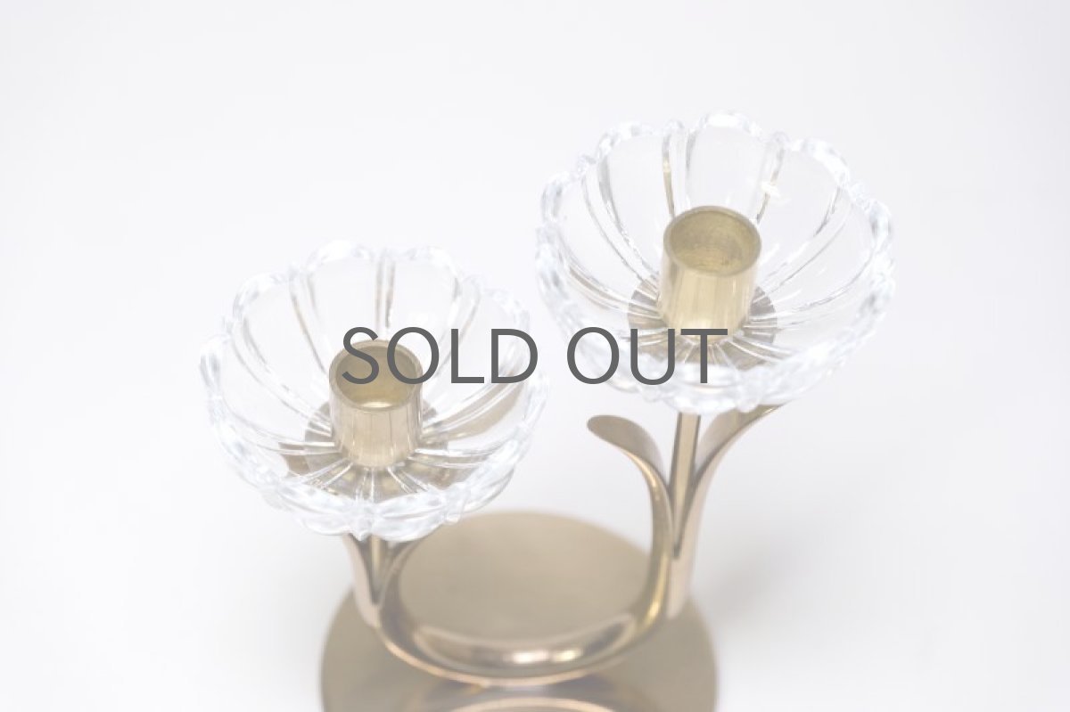 画像3: スウェーデン/Gunnar Ander/グンナー アンデル/キャンドルスタンド/クリア花2連 (3)