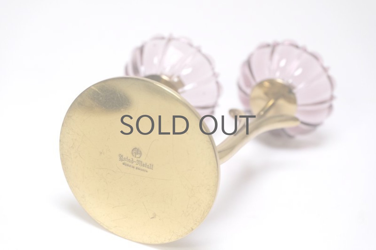 画像5: スウェーデン/Gunnar Ander/グンナー アンデル/キャンドルスタンド/パープル花2連 (5)