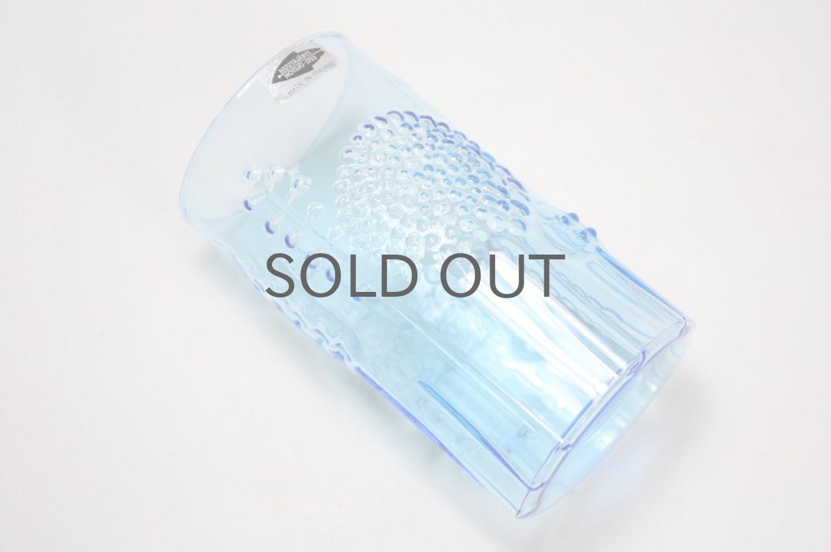 画像5: 北欧ビンテージガラス/オイバトイッカ/フローラ/ヌータヤルヴィ/グラス/タンブラー/オリジナルボックス付き/6個セット/未使用品/ブルー/高さ10cm (5)