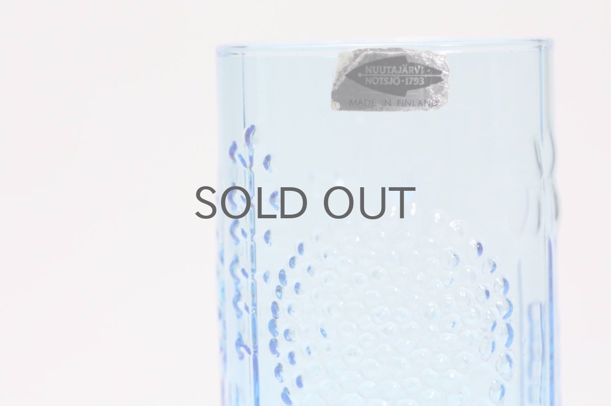 画像4: 北欧ビンテージガラス/オイバトイッカ/フローラ/ヌータヤルヴィ/グラス/タンブラー/オリジナルボックス付き/6個セット/未使用品/ブルー/高さ10cm (4)