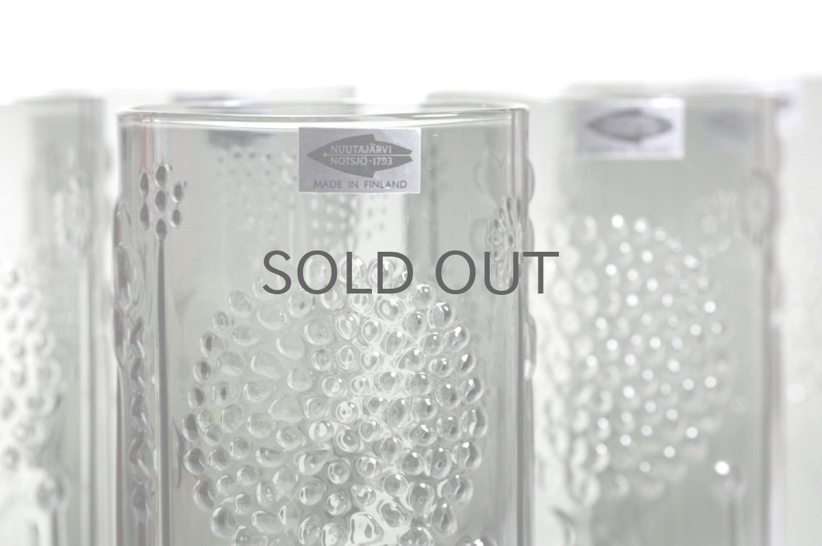 画像3: 北欧ビンテージガラス/オイバトイッカ/フローラ/グラス/タンブラー/オリジナルボックス付き/6個セット/未使用品/グレイ/ロング/高さ12cm (3)