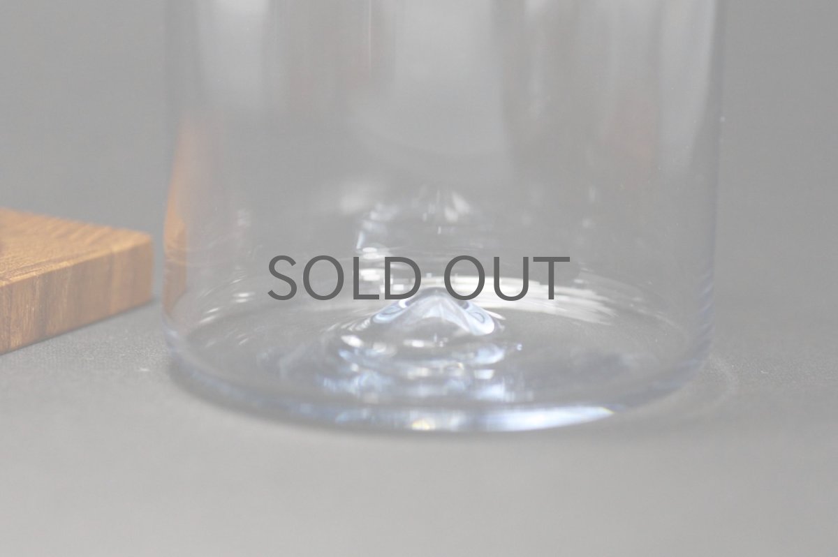 画像4: 北欧デンマーク/チークコースター付き吹きグラス/ロックグラス (4)