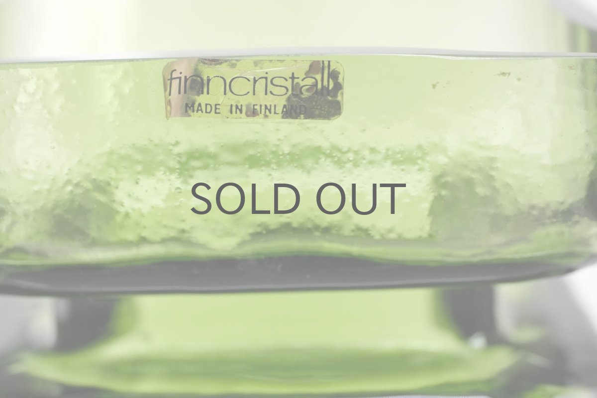 画像2: 北欧ビンテージ雑貨/Riihimaen Lasi/Pala/ベース/花瓶/Lサイズ/オリーブグリーン (2)