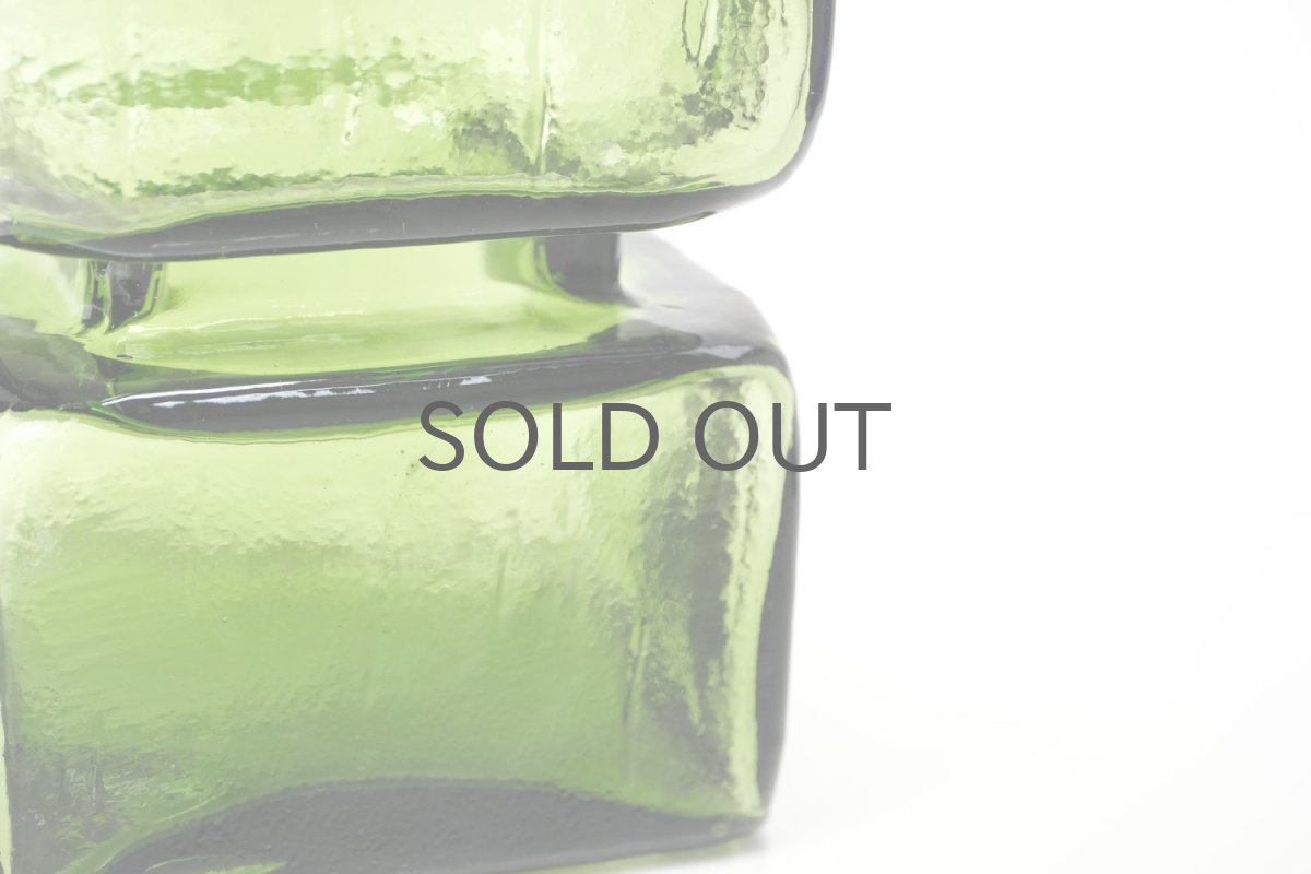 画像7: 北欧ビンテージ雑貨/Riihimaen Lasi/Pala/ベース/花瓶/Lサイズ/オリーブグリーン (7)