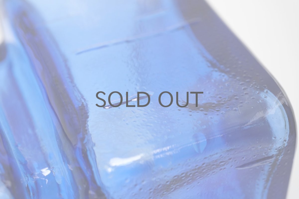 画像5: 北欧ビンテージ雑貨/Riihimaen Lasi/Pala/ベース/花瓶//Lサイズ/ブルー (5)