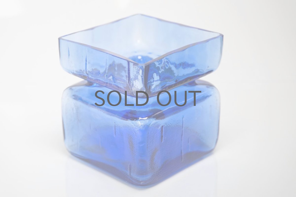 画像2: 北欧ビンテージ雑貨/Riihimaen Lasi/Pala/ベース/花瓶//Lサイズ/ブルー (2)