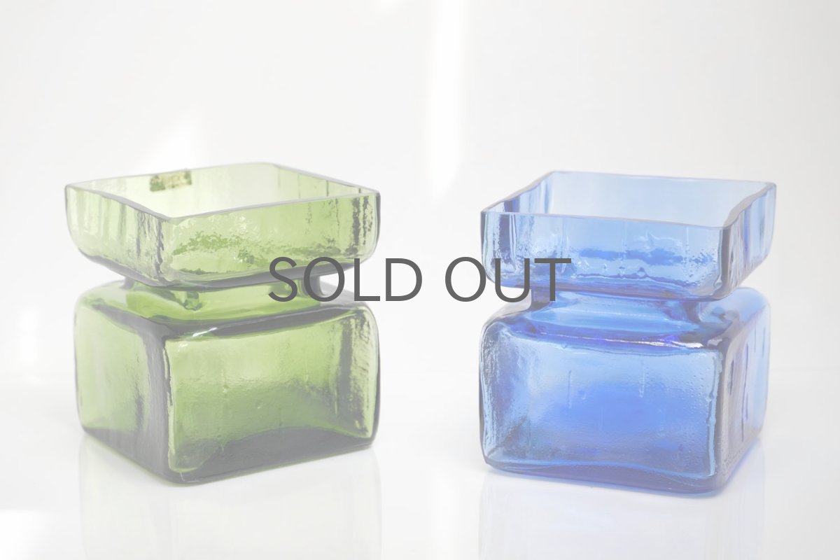 画像7: 北欧ビンテージ雑貨/Riihimaen Lasi/Pala/ベース/花瓶//Lサイズ/ブルー (7)