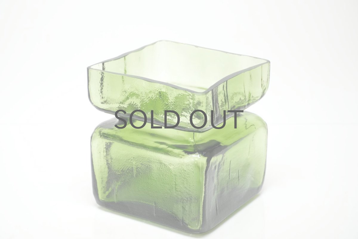 画像2: 北欧雑貨/Riihimaen Lasi/リーヒマエンラシ/Palaシリーズ/花瓶/オリーブグリーン/Lサイズ (2)