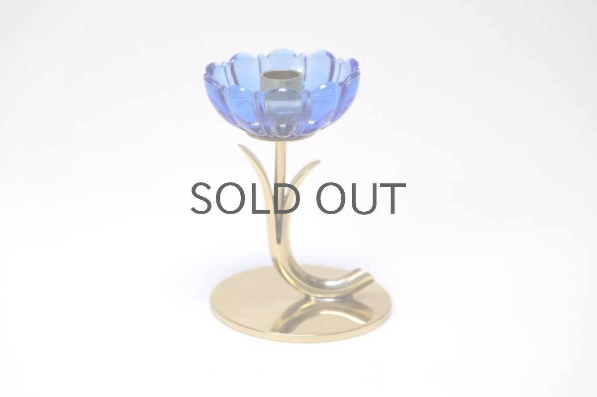 画像4: スウェーデン/Gunnar Ander/グンナー アンデル/キャンドルスタンド/ブルー花2連/No.1 (4)