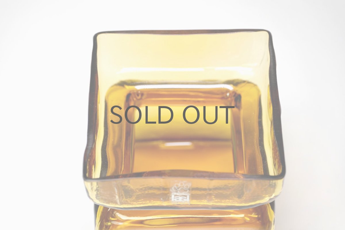 画像3: ビンテージ北欧雑貨/Riihimaen Lasi /リーヒマエン・ラシ/Pala/パラ/花瓶/アンバー/Lサイズ (3)