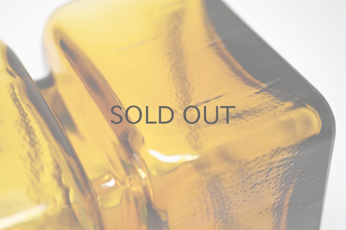 画像5: ビンテージ北欧雑貨/Riihimaen Lasi /リーヒマエン・ラシ/Pala/パラ/花瓶/アンバー/Lサイズ (5)
