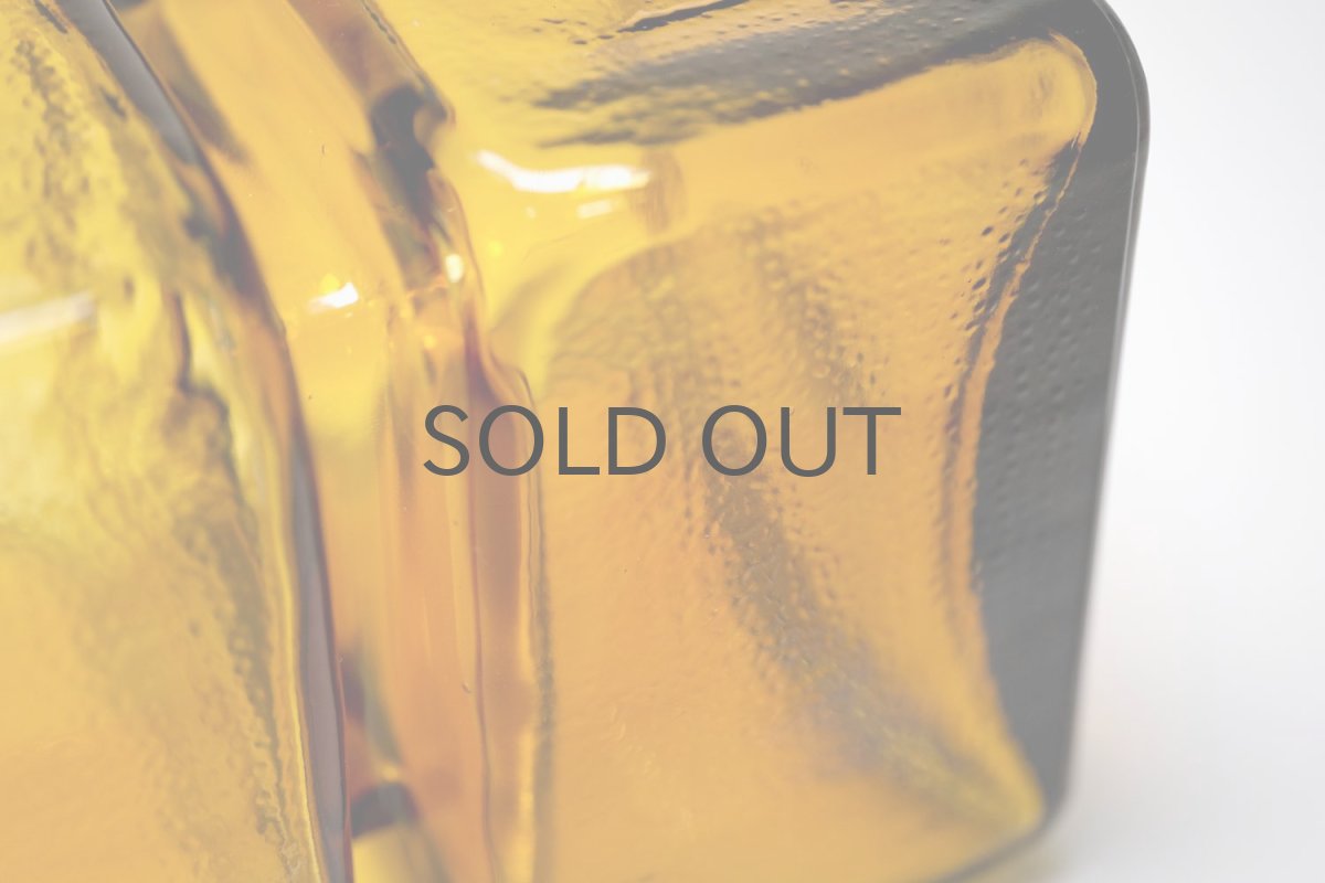 画像6: ビンテージ北欧雑貨/Riihimaen Lasi /リーヒマエン・ラシ/Pala/パラ/花瓶/アンバー/Lサイズ (6)
